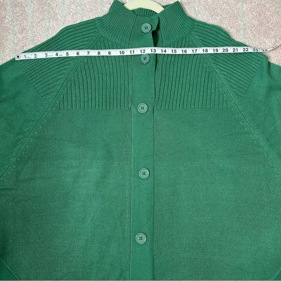 Argee Knit Poncho Button Front Sage Green One Size Fits Most - Picture 4 of 10